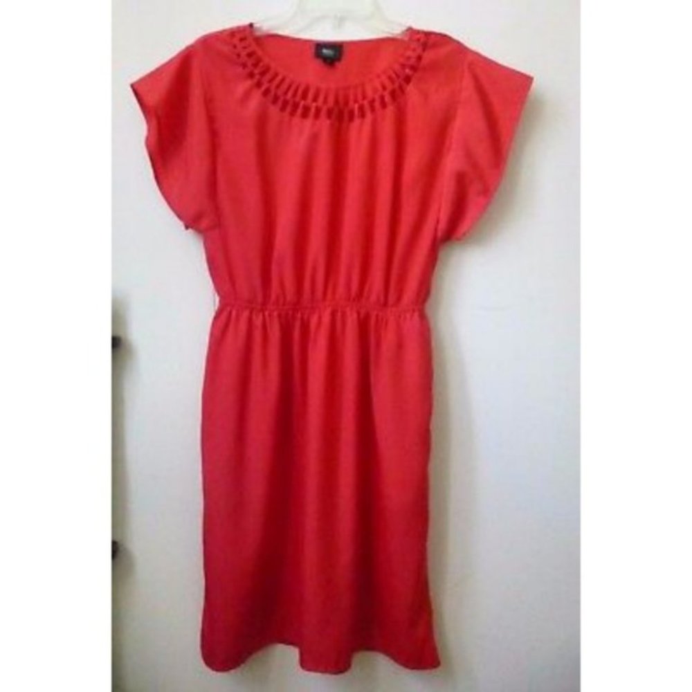 Women Dress Size M Juniors Short Red Short Sleeve Massimo Fit & Flare Mini Solid